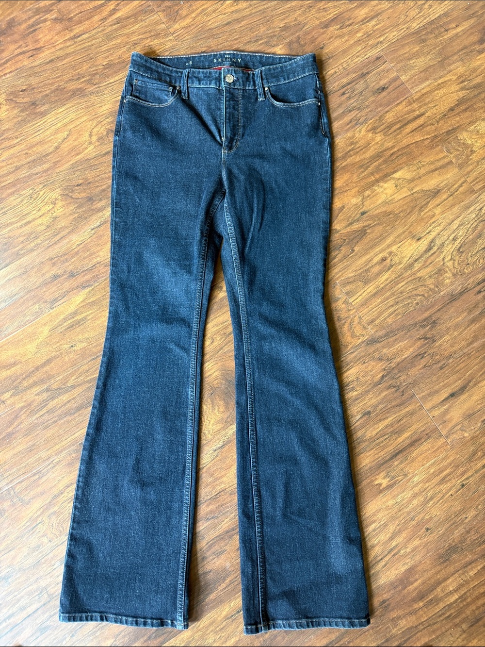 White House Black Market Dark Indigo Skinny Flare Jeans